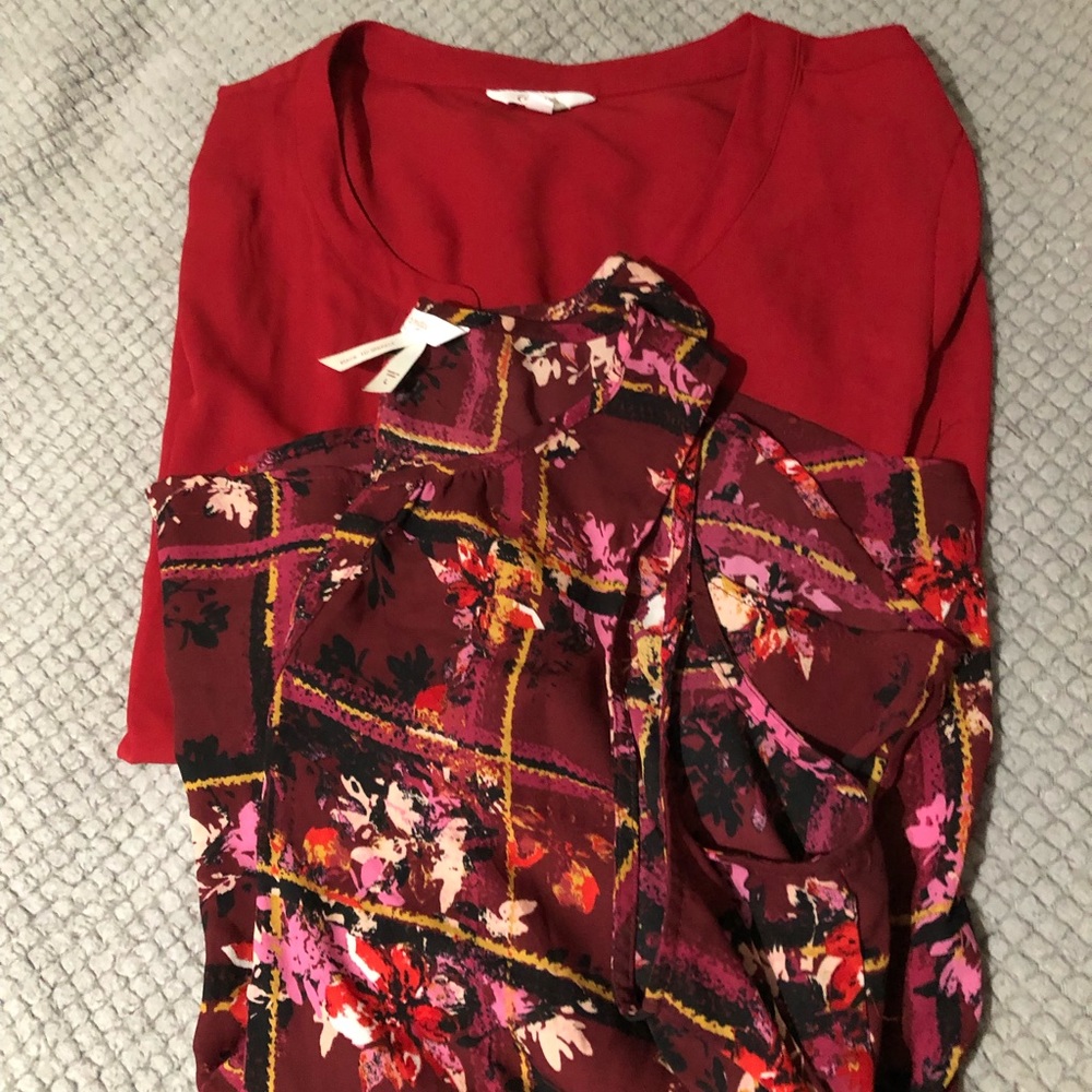2 candies dress shirts one long sleeve and the other is sleeveless